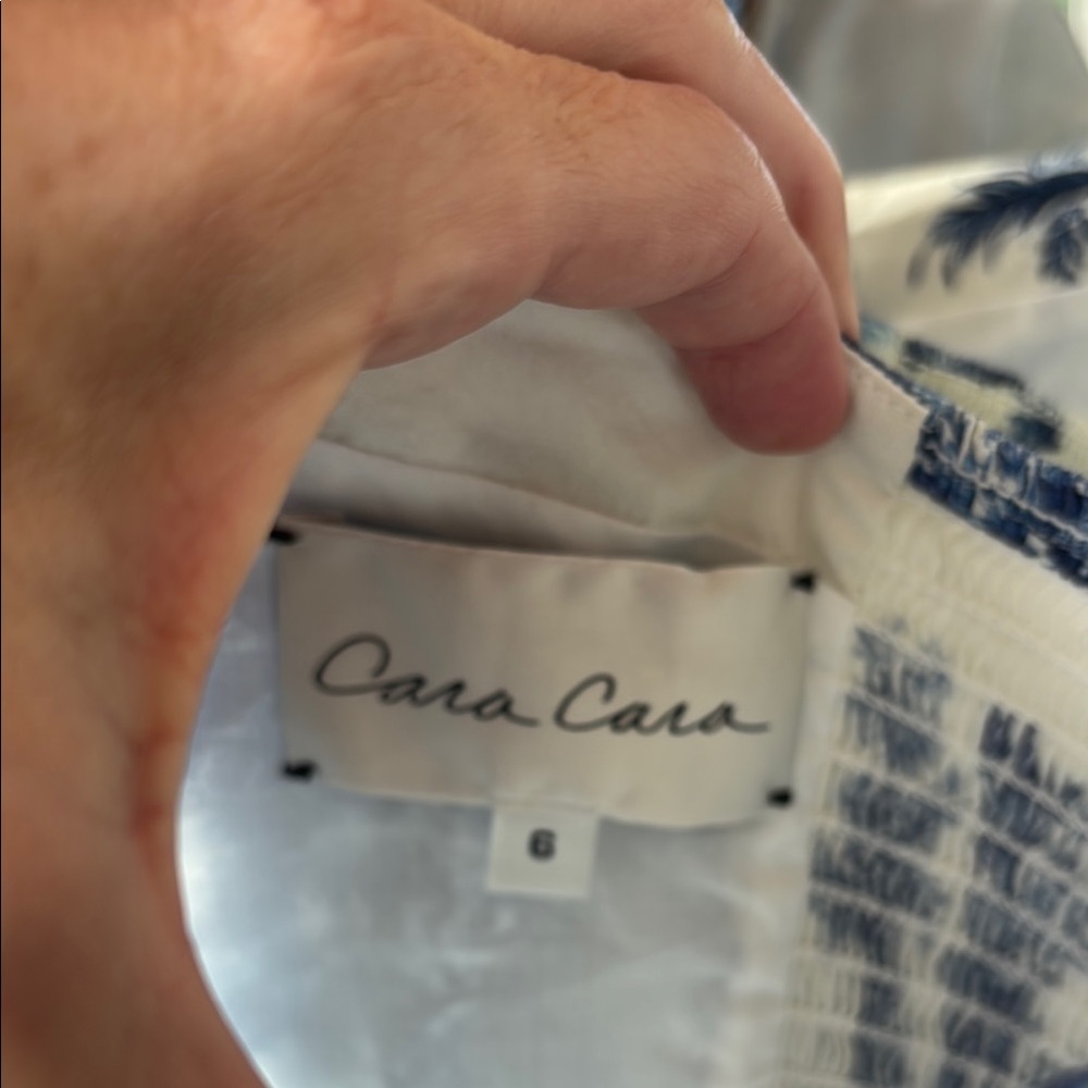 Cara Cara Blue and White Floral Tiered Maxi Dress with Puff Sleeves - Picture 5 of 10